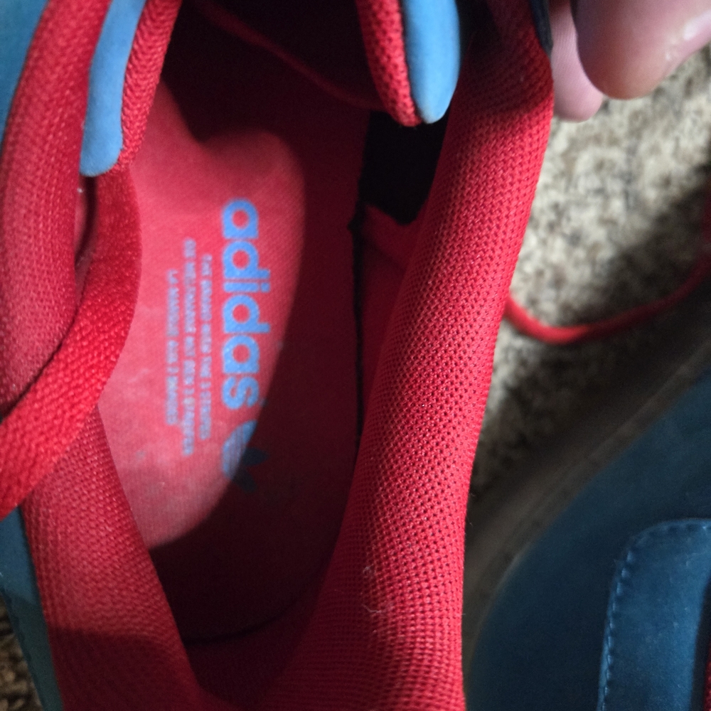 *Size 13* Adidas Men’s Athletic Sneakers in Blue with Red Accents - Picture 7 of 9